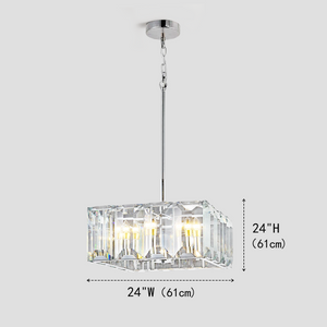 Harly Crystal Square Chandelier 24"