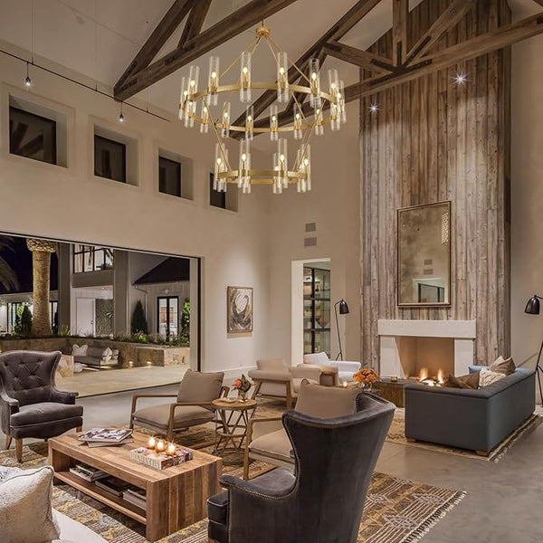 Wagon Wheel Chandelier 2 Tier