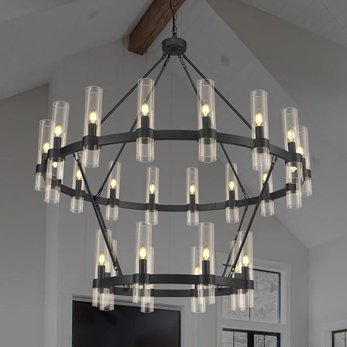 Wagon Wheel Chandelier 2 Tier