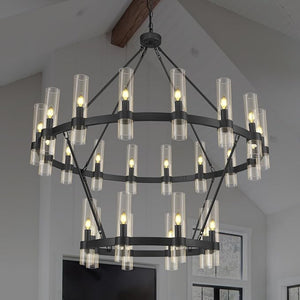 Wagon Wheel Chandelier 2 Tier