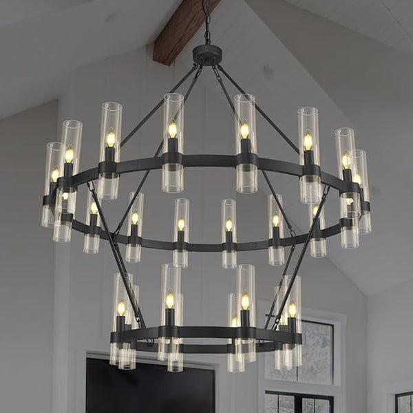 Wagon Wheel Chandelier 2 Tier
