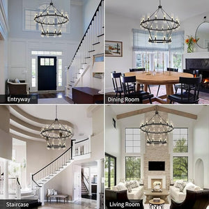 Wagon Wheel Chandelier 2 Tier