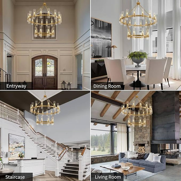 Wagon Wheel Chandelier 2 Tier