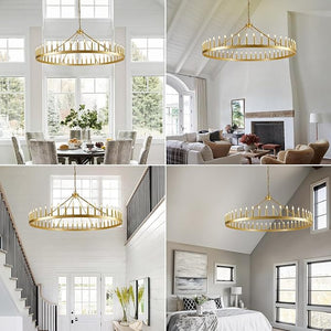 Wagon Wheel Chandelier with Candle Shade