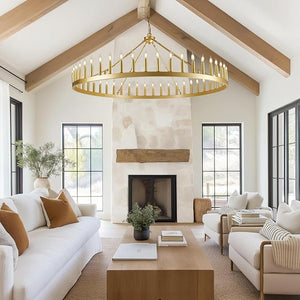 Wagon Wheel Chandelier with Candle Shade