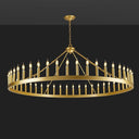 Wagon Wheel Chandelier with Candle Shade