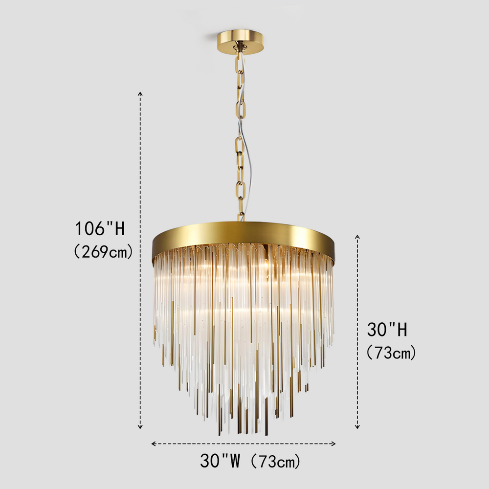 Cascaru Aged 12-Light Chandelier 30"