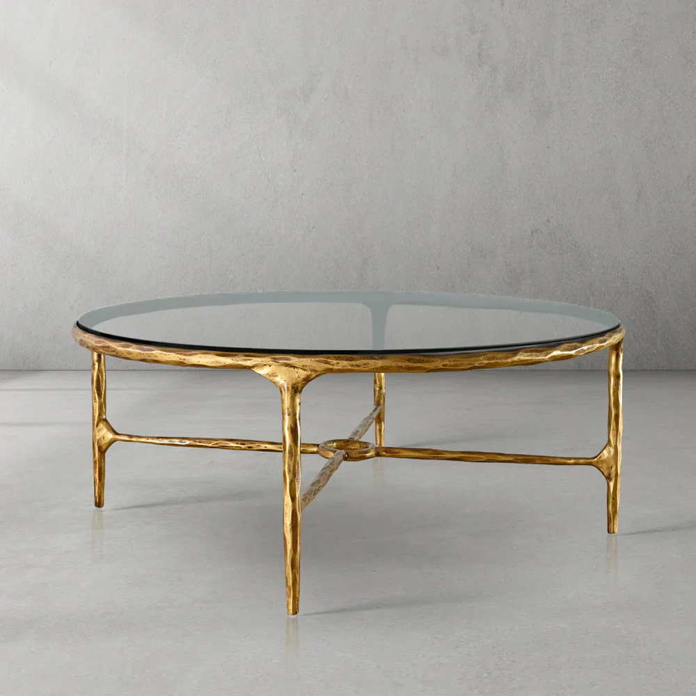 Thaddeus Glass Round Coffee Table 36" 55"