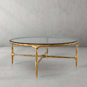 Thaddeus Glass Round Coffee Table 36" 55"