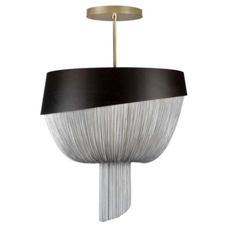 Modern Oak Aluminium Chain Chandelier