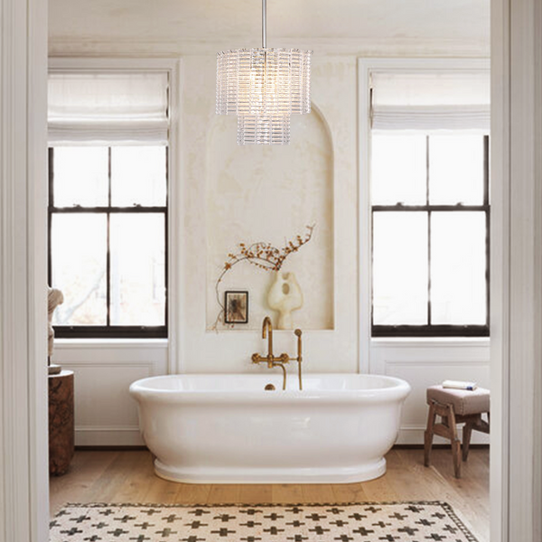 Sina Round Glass Tile Chandelier