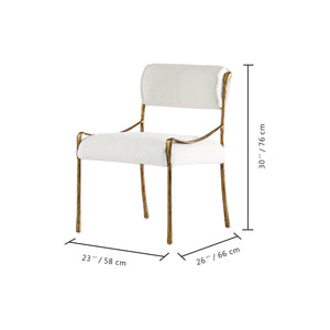 Thaddeus Retro Copper Iron Frame Armless Dining Chair