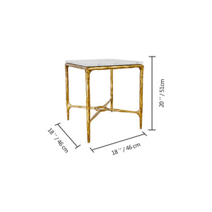 Thaddeus Mabrble Square Side Table 18" 22"