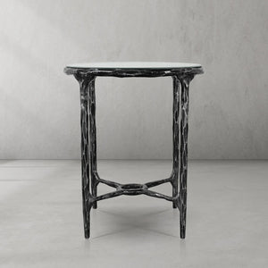 Thaddeus Glass Round Side Table 18" 22"