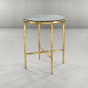 Thaddeus Glass Round Side Table 18" 22"