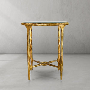 Thaddeus Glass Round Side Table 18" 22"