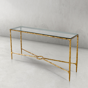 Thaddeus Rectangle Glass Console Table 60" 72"