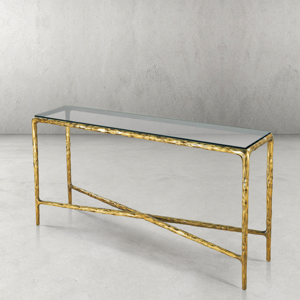 Thaddeus Rectangle Glass Console Table 60" 72"