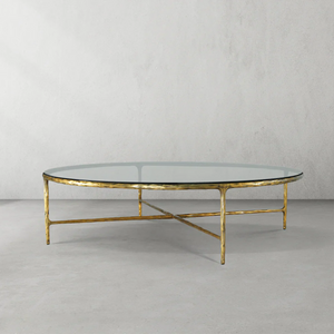 Thaddeus Glass Round Coffee Table 36" 55"