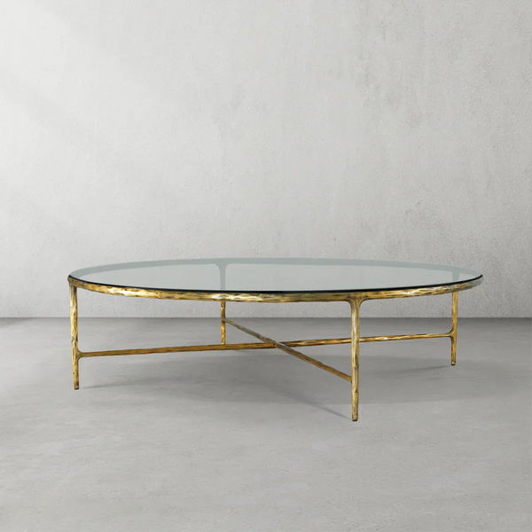 Thaddeus Glass Round Coffee Table 36" 55"