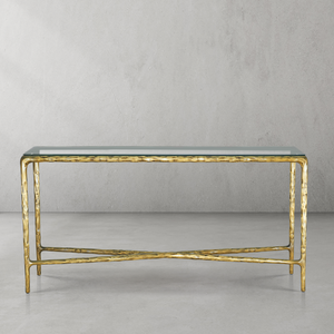 Thaddeus Rectangle Glass Console Table 60" 72"