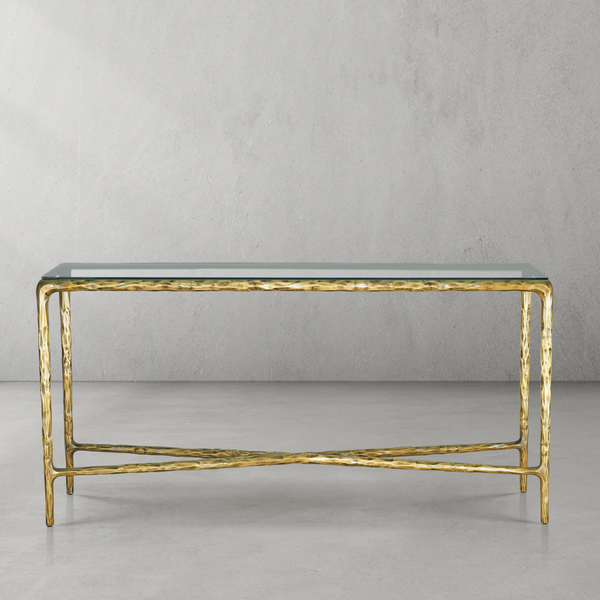 Thaddeus Rectangle Glass Console Table 60" 72"