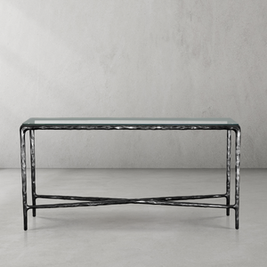 Thaddeus Rectangle Glass Console Table 60" 72"