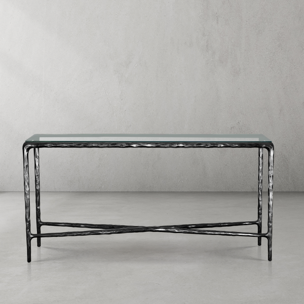Thaddeus Rectangle Glass Console Table 60" 72"
